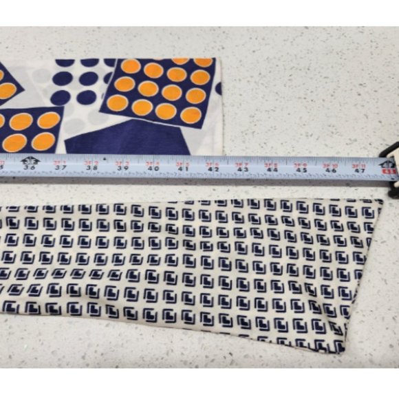 Real Vintage Retro Geometric Silky Skinny Scarves 60's or 70's Mod Midcentury - Picture 4 of 5